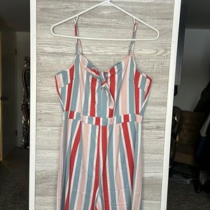 ROMEO + JULIET COUTURE Striped Wide Leg Jumpsuit
